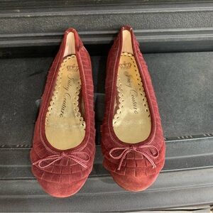 Juicy Couture Pam & Gela Velvet Velour Shoes Maroon Women's 7.5M